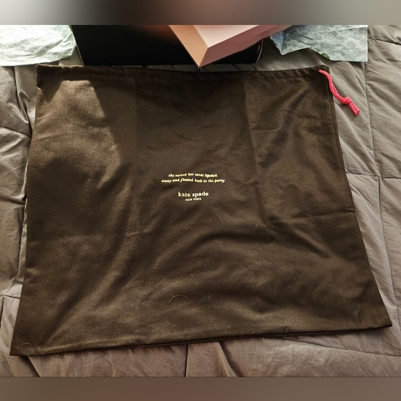 Kate Spade Pink Empty Gift Box Green Tissue Paper Dust Bag Shopping Set Boots - Picture 3 of 15